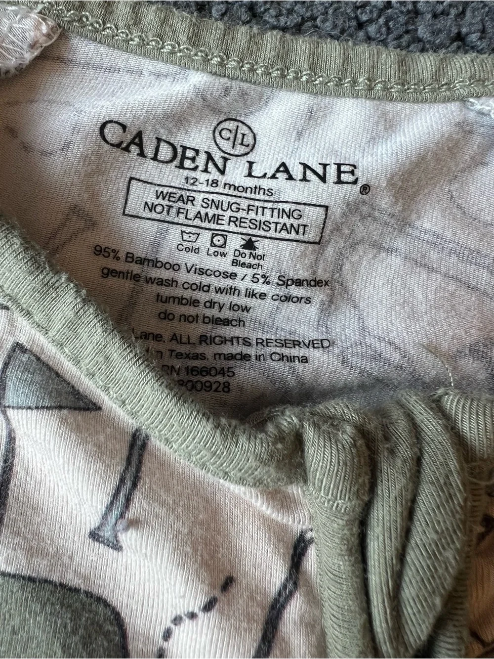 Caden Lane Kids Olive & Cream One-Piece Pajama - Surfboard & Scooter Print